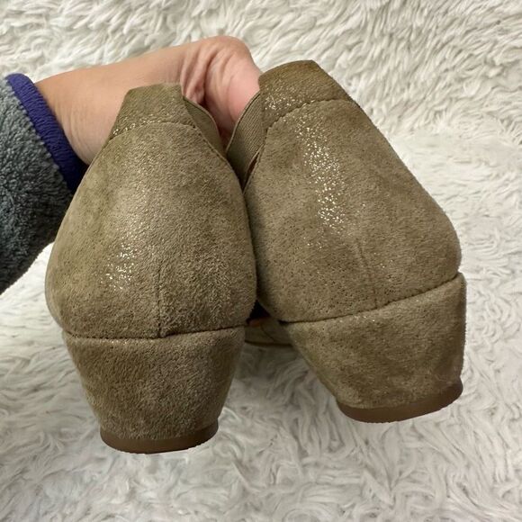 Gentle Souls Womens Natalia Beige Metallic Leather Demi Wedge Shoes size 7‎ - Picture 7 of 8